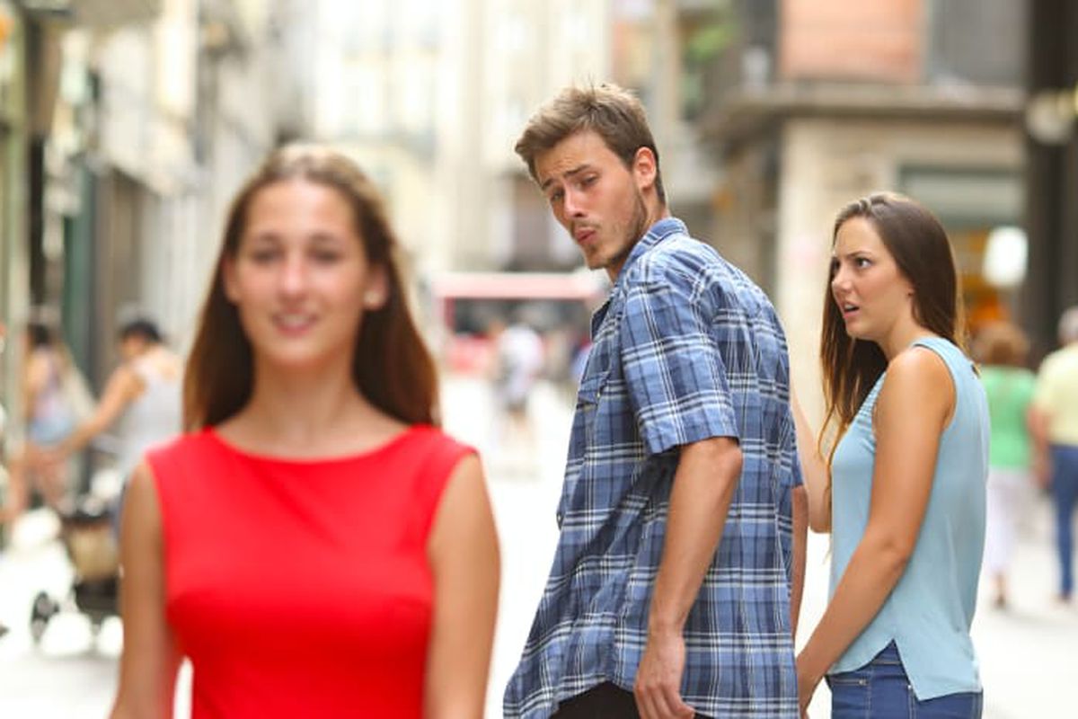 Distracted Boyfriend meme about Koia