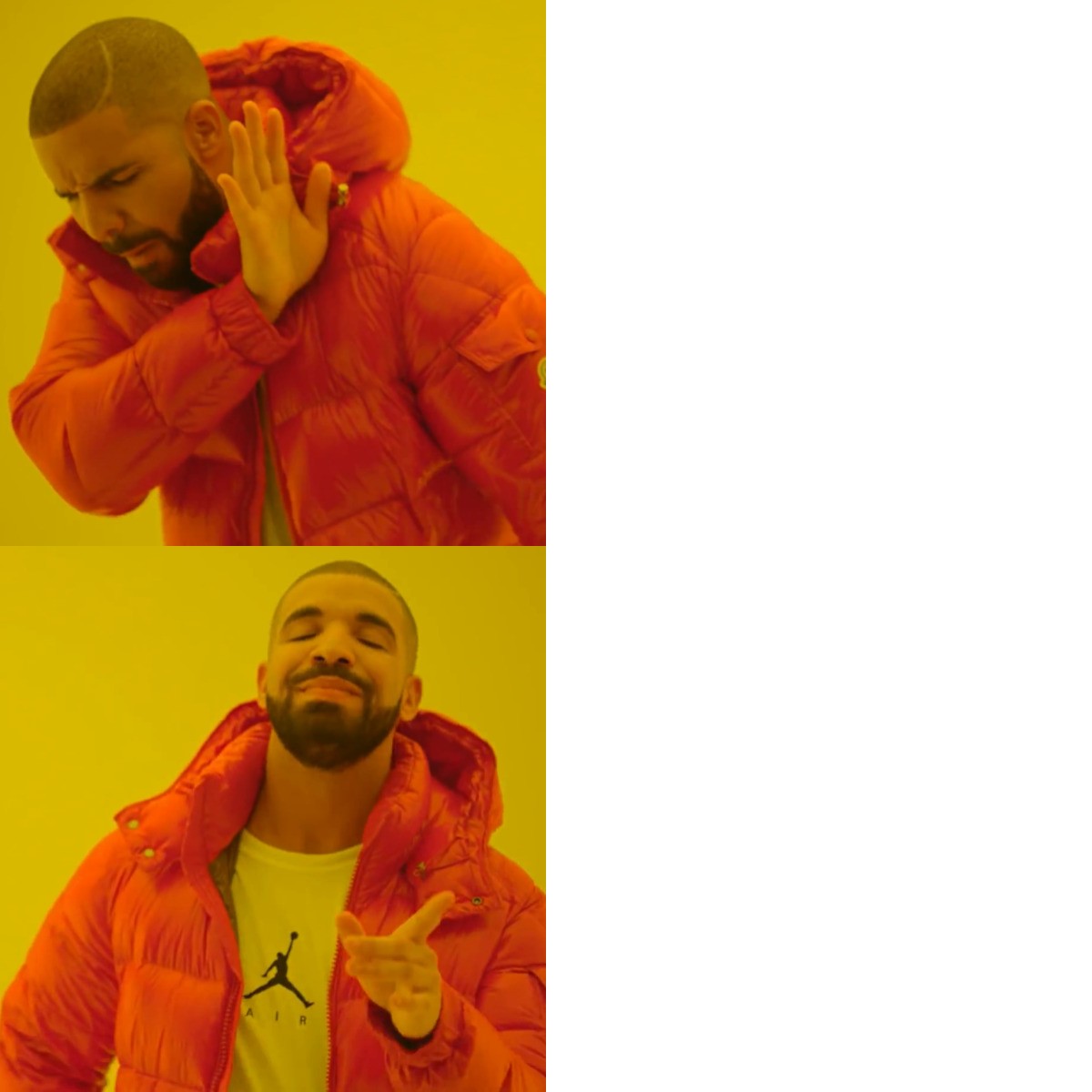 Drake Hotline Bling meme about Koia